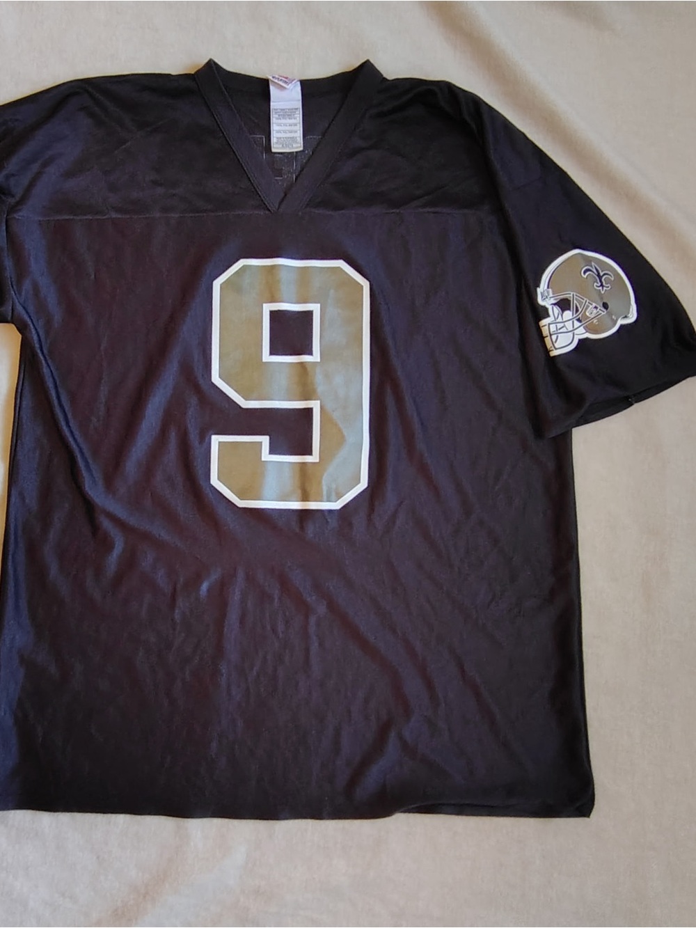Vtg NFL Players Drew Brees New Orleans Saints #9 Jersey Men XL Black Gold Retro
